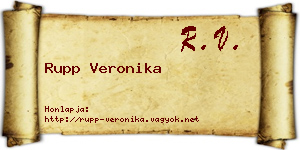 Rupp Veronika névjegykártya